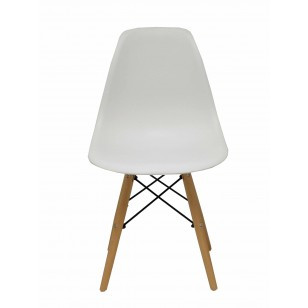 PIQUERAS Y CRESPO - SILLA PRIEGO CONFIDENTE ERGONOMICA ESTRUCTURA DE MADERA Y METAL ESTILO TOWER ASIENTO Y RESPALDO PVC BLANCO PACK de 4 (Ref.PACK4352PTBL)