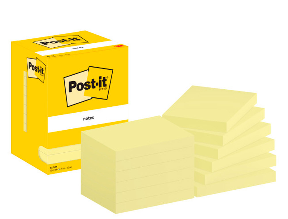 POST-IT - Notas adhesivas 100h Amarillo 76x102mm (Ref.FT500072846)