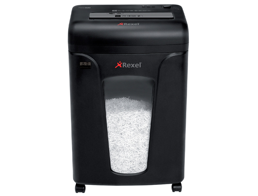 REXEL - DESTRUCTORA DE DOCUMENTOS REM 820 MICROCORTE CAPACIDAD DE CORTE 9 HOJAS DESTRUYE GRAPAS Y CLIPS (Ref.2104010EU)