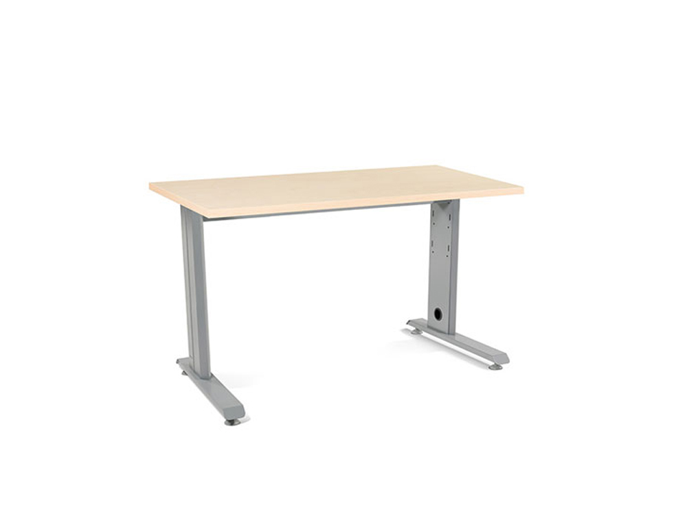 ROCADA - Mesa rectangular Serie Metal Estructura en forma de L 120X60cm Haya (Ref.2000AC01)