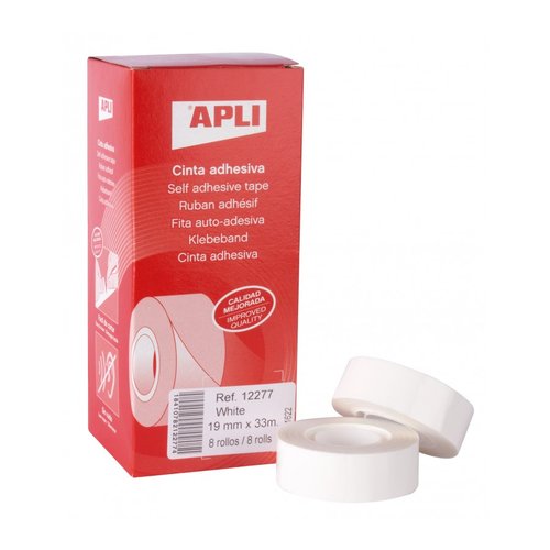 APLI - CINTA ADHESIVA 33 MT X 19 MM COLOR BLANCO (Ref.12277)