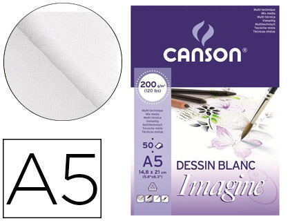 CANSON - Bloc IMAGINE 50 HOJAS 200G. A5 (Ref.200006009)