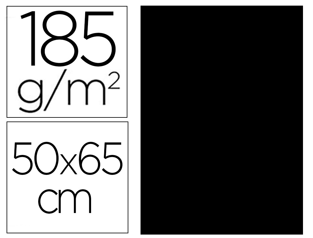 CANSON - Cartulina IRIS 50x65 cm Negro 185 gr (Ref.200040245)