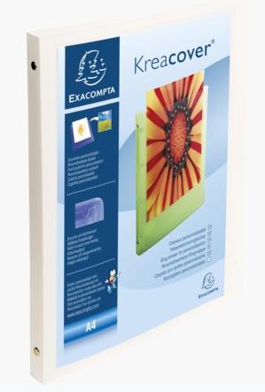 EXACOMPTA - Carpeta anillas A4 4-15 MM Blanco Personalizable (Ref.51189E)