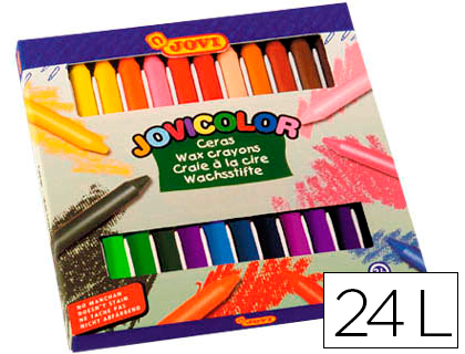 JOVI - LAPICES CERA COLOR -CAJA DE 24 COLORES (Ref.980-24)