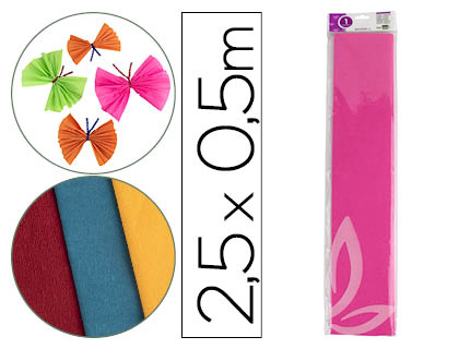 LIDERPAPEL - PAPEL CRESPON 50 CM X 2.5M 34G/M2 ROSA (Ref.CP07)