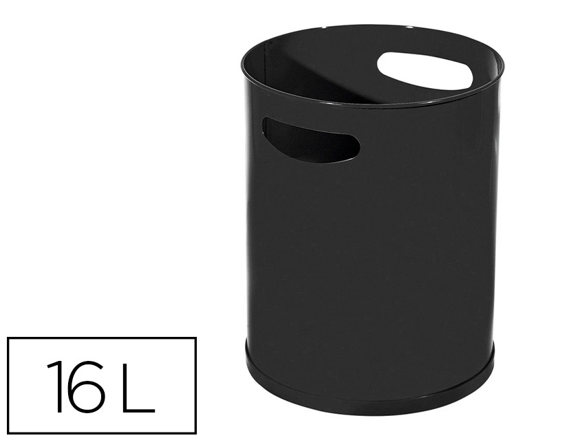 SIE - PAPELERA METALICA CON ASAS 111 NEGRA 30X25 CM (Ref.111-N)