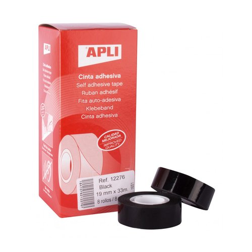 APLI - CINTA ADHESIVA 33 MT X 19 MM COLOR NEGRO (Ref.12276)