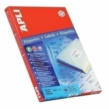 APLI - Etiquetas ILC Caja 100 hojas 4000 ud 52.5 X 29.7 Blancas (Ref.1286)