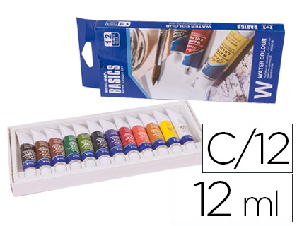 ARTIST - ACUARELA CAJA Cartón DE 12 COLORES SURTIDOS DE 12 ML (Ref.W1212E)