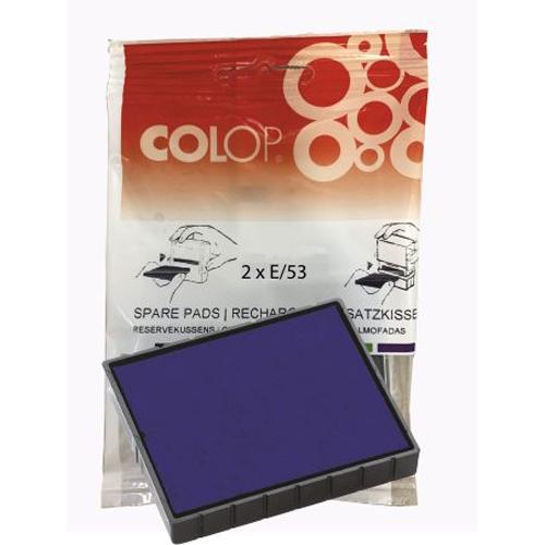 COLOP - Almohadilla recambio E-53 2UD AZUL (Ref.ALCB.53.A)