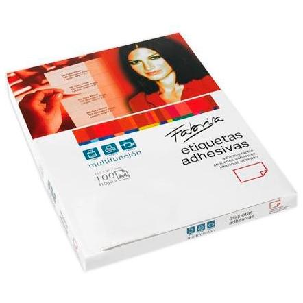 FABRISA - ETIQUETAS ADHESIVAS MULTIFUNCIÓN CANTOS RECTOS/105X40MM 100 HOJAS A4 (Ref.15314)