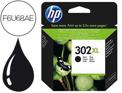 HP ( HEWLETT PACKARD ) - Cartuchos de tinta 302XL negro (Ref.F6U68AE#ABE)