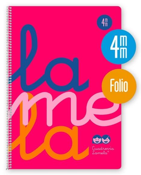 LAMELA - Cuaderno Fº Polipropileno C4 80 hojas 90 grs Rosa (Ref.7FTP004R)