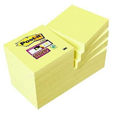 POST-IT - TACO NOTAS 622 SUPER STICKY 47,6x47,6 AMARILLO CANARIO PACK de 12 (Ref.622-12SSCY-EU)