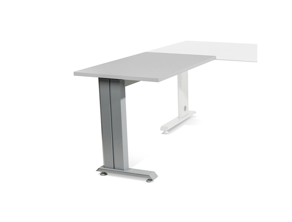 ROCADA - Ala para Mesa rectangular Serie Metal Ala mesa Rectangular Gris 100x60 cm (Ref.2102AC02)
