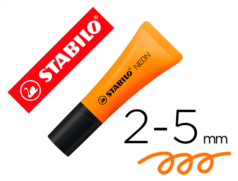 STABILO - Marcador fluorescente Neon Trazo 2 - 5 mm Naranja (Ref.72/54)