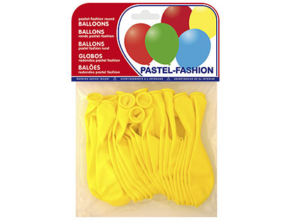 GLOBOS PASTEL AMARILLO BOLSA DE 20 UNIDADES (Ref.20006)