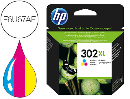 HP ( HEWLETT PACKARD ) - Cartuchos de tinta tri-color 302XL (Ref.F6U67AE#ABE)