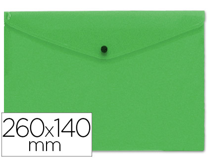 LIDERPAPEL - CARPETA DOSSIER BROCHE POLIPROPILENO TAMAÑO SOBRE AMERICANO 260X140MM VERDE (Ref.DS55)
