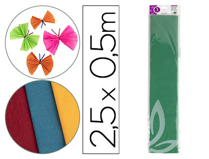 LIDERPAPEL - PAPEL CRESPON 50 CM X 2.5M 34G/M2 VERDE (Ref.CP14)