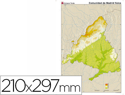 MAPA MUDO COLOR DIN A4 MADRID FISICO 
