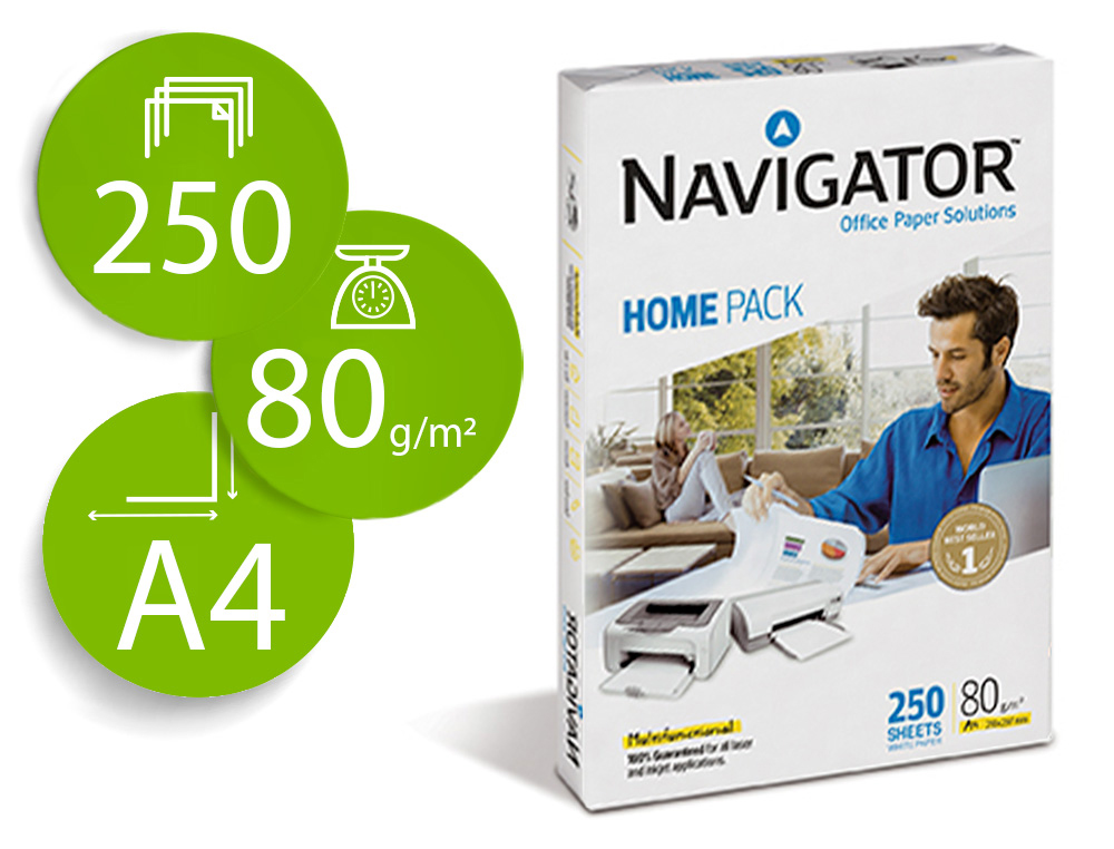 NAVIGATOR - Pack 250 HOJAS HOME PACK 80G A4 (Ref.NHP0800012)