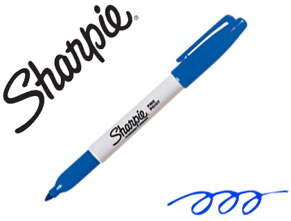 PAPER MATE - Marcador permanente Sharpie F Trazo 1mm Punta conica Azul Resiste el agua (Ref.S0810950)
