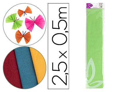 LIDERPAPEL - PAPEL CRESPON 50 CM X 2.5M 34G/M2 VERDE CLARO (Ref.CP13)