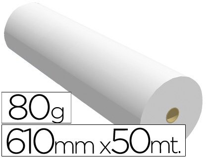 PAPEL REPROGRAFIA PARA PLOTTER 610MMX50MT 80GR IMPRESION INK-JET (Ref.7610508B)