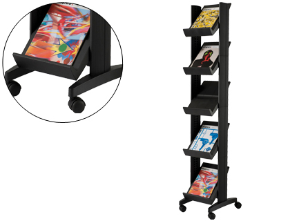 PAPERFLOW - Expositor movil Easydisplay 167,5x35x38,5 cm Negro (Ref.259N.01)