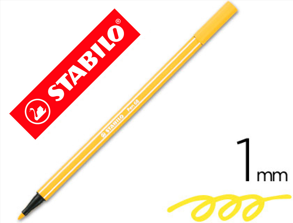 STABILO - ROTULADOR ACUARELABLE PEN 68 AMARILLO 1 MM (Ref.68/44)