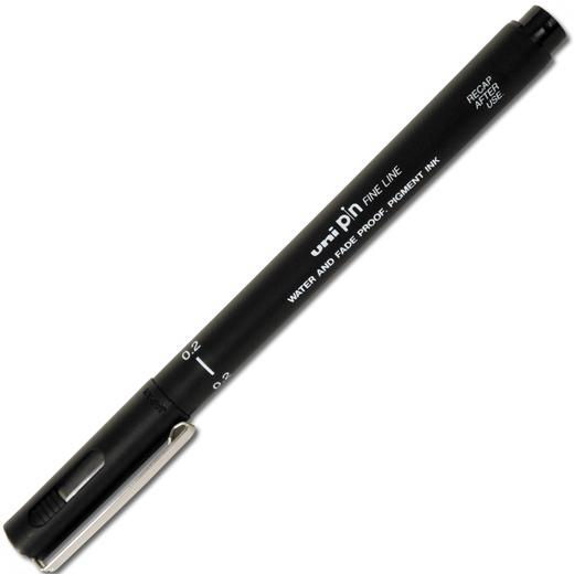 UNI-BALL - ROTULADOR CALIBRADO PIN MANGA 0,2 mm NEGRO (Ref.389205000)