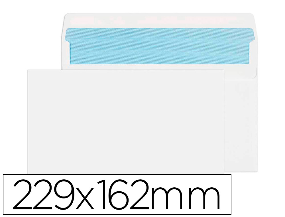 LIDERPAPEL - SOBRE N.11 BLANCO DIN C5 162X229 TIRA DE SILICONA CAJA DE 500 UNIDADES (Ref.SB13)