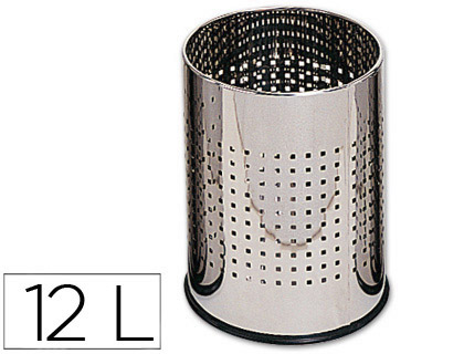 PAPELERA METALICA PERFORADA CROMADA -250X325 MM (Ref.GY9903)