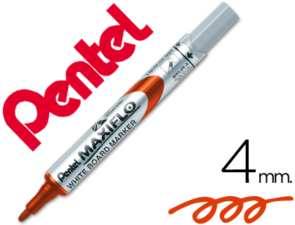 PENTEL - Marcador pizarra blanca MWL-5S Trazo 2 mm Punta conica Bombeo tinta Rojo (Ref.MWL5S-B)