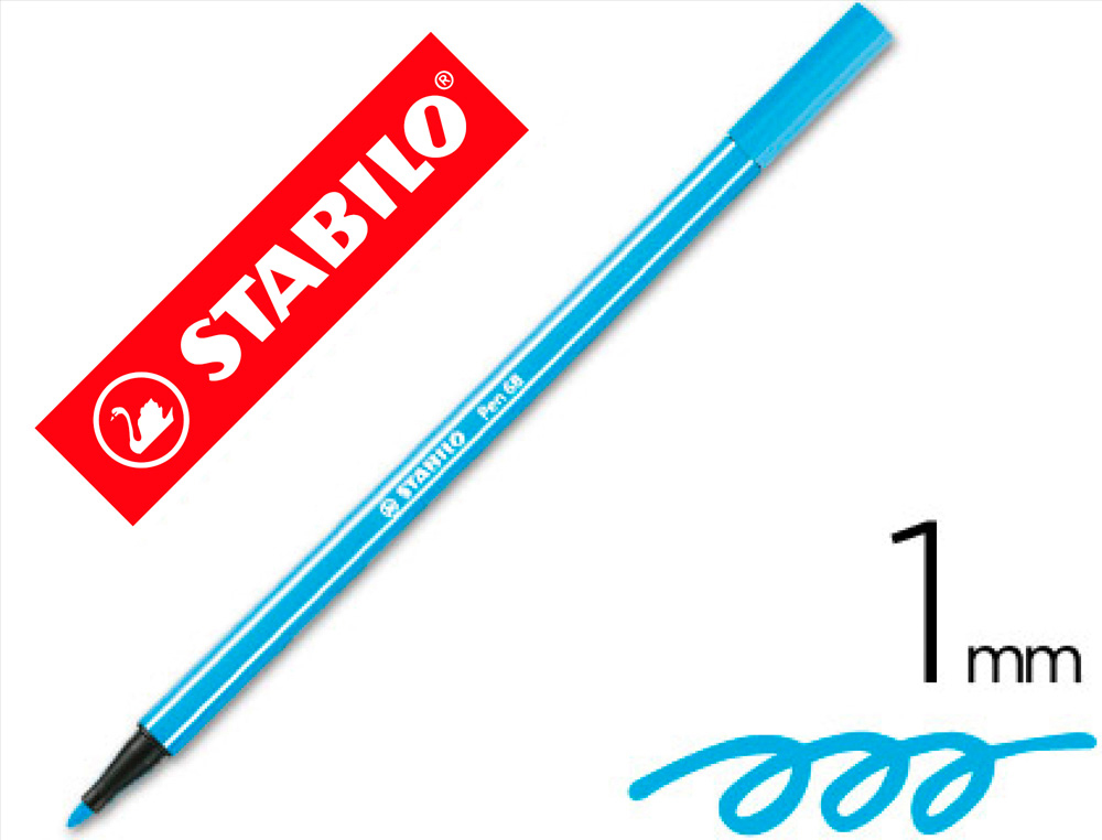 STABILO - ROTULADOR ACUARELABLE PEN 68 AZUL CELESTE 1 MM (Ref.68/57)