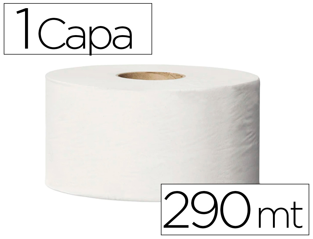 TORK - PAPEL HIGIENICO MINIJUMBO 1 CAPA 290 MT PARA DISPENSADOR T2 (Ref.605490)
