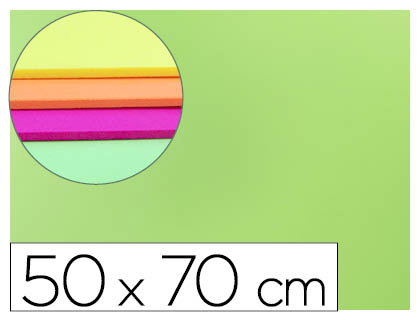 LIDERPAPEL - GOMA EVA 50X70CM 60G/M2 ESPESOR 2MM FLUOR VERDE (Ref.GE24)