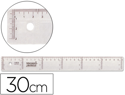 LIDERPAPEL - REGLA 30 CM PLASTICO CRISTAL (Ref.RG03)