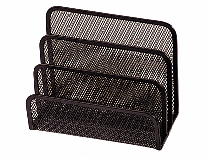 Q-CONNECT - SOPORTE PARA CARTAS -METALICO REJILLA NEGRO -175X140X82 MM (Ref.KF00876)