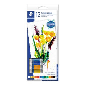 STAEDTLER - PINTURA ACRILICA 8500 12 ml (tubo) ESTUCHE de 12 (Ref.8500 C12)