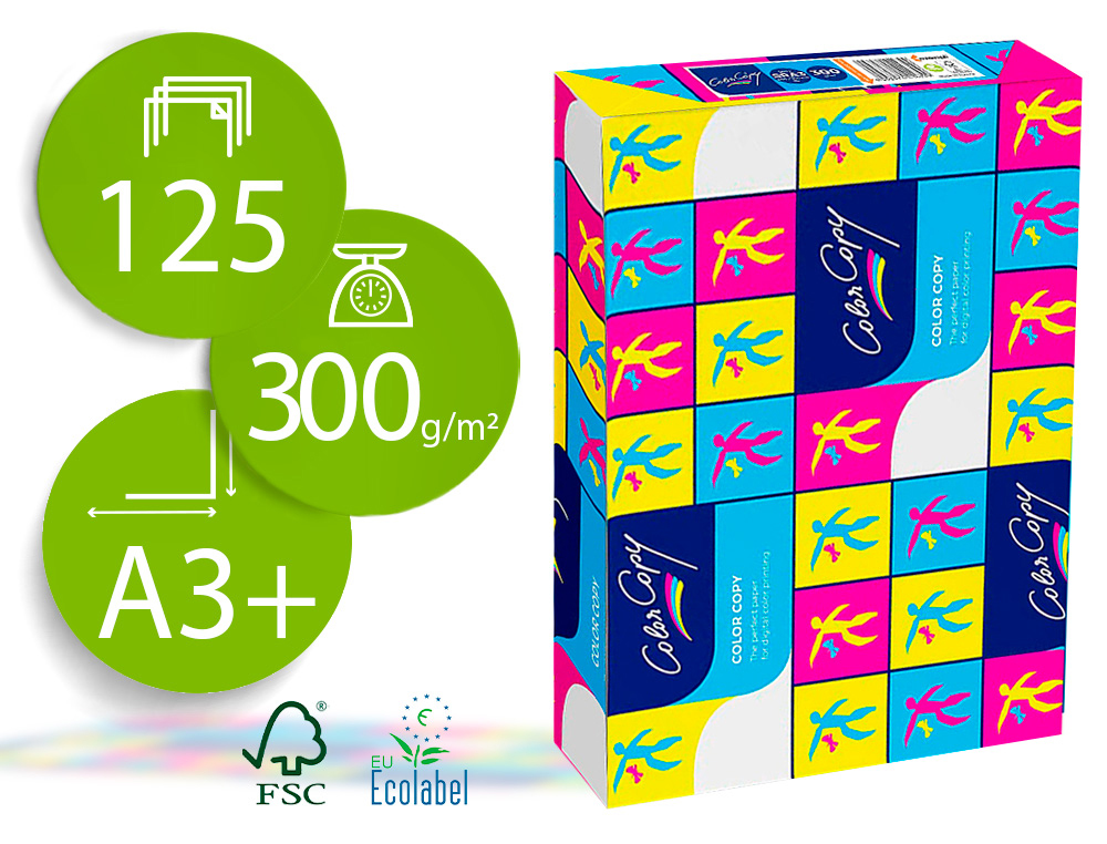 COLOR COPY - PAPEL FOTOCOPIADORA MATE DIN A3+ 300 GRAMOS PAQUETE 125 HOJAS (Ref.SF-2563)