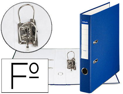 ESSELTE - ARCHIVADOR DE PALANCA Cartón FORRADO PVC FOLIO LOMO DE 50 MM CON RADO AZUL (Ref.42307)