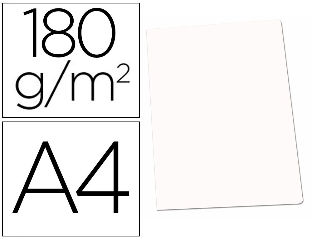 GIO - SUBCARPETA CARTULINA DIN A4 BLANCA 180 G/M2 (Ref.100580396/40004053)