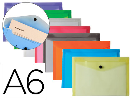LIDERPAPEL - CARPETA DOSSIER BROCHE POLIPROPILENO DIN A6 12 COLORES SURTIDOS (Ref.DS59)