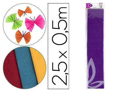 LIDERPAPEL - PAPEL CRESPON 50 CM X 2.5M 34G/M2 VIOLETA (Ref.CP09)