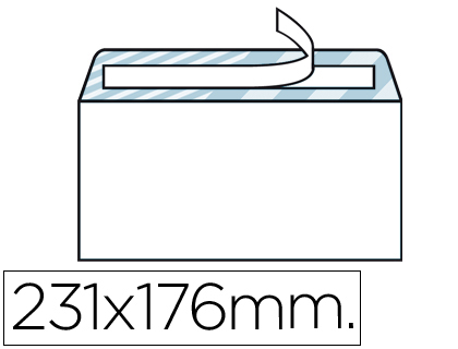LIDERPAPEL - SOBRE N.12 BLANCO CUARTO 176X231 MM TIRA DE SILICONA CAJA DE 500 UNIDADES (Ref.SB14)