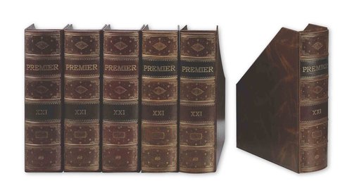 PARDO - Revistero Premier A4/folio Lomo curvo Marrón Fabricación artesana (Ref.235506)