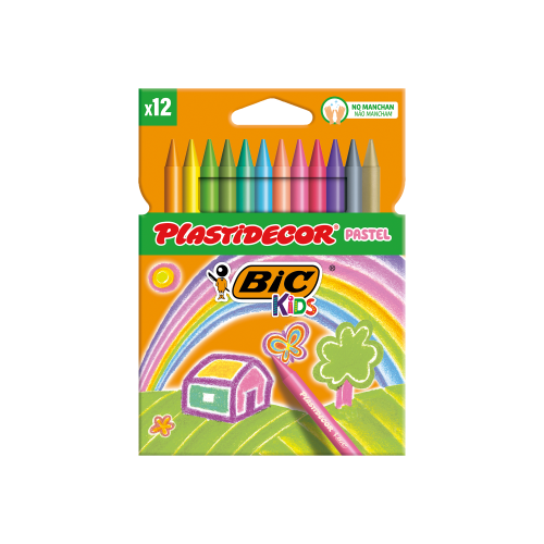PLASTIDECOR - Estuche 12 CERAS ES TONOS PASTEL (Ref.933961)